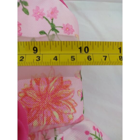 Wonder Nation Girls Pink Polyester Floral Print Rosette Dress, Size 2T. - Picture 8 of 9